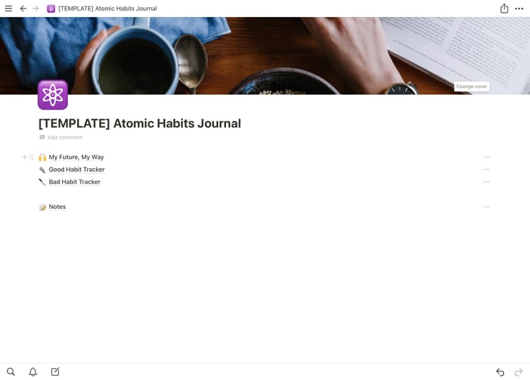 Atomic Habits Journal | A notion Template for sale