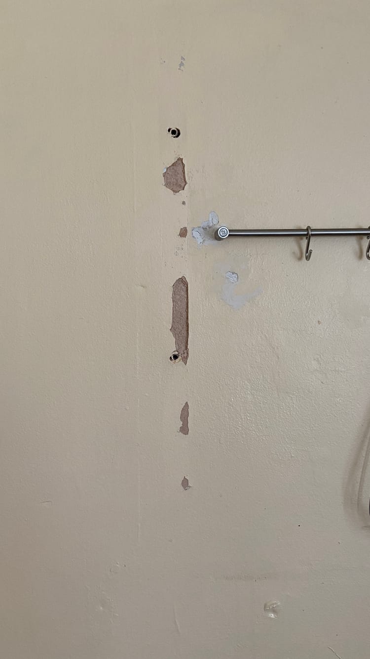 Accidentally damaging walls