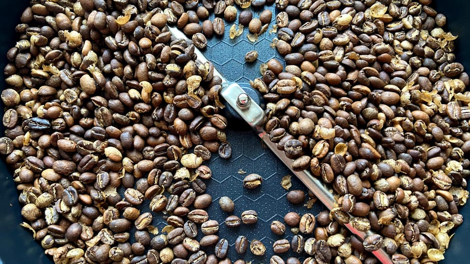 Roasting unroasted coffee beans - Continued...