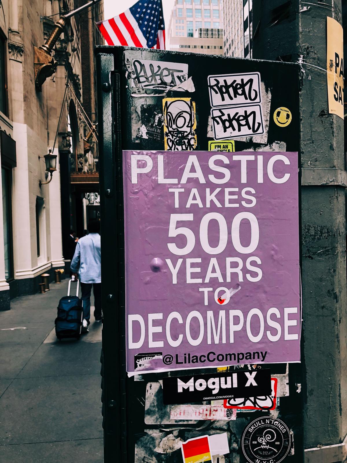 Plastic takes 500 years to decompose.